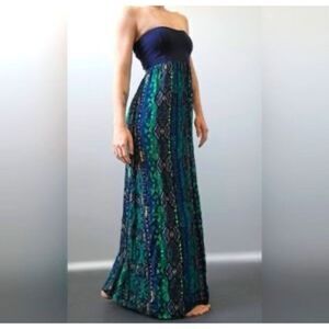 Copper Key Strapless Sweetheart Neckline Maxi Dress Size L